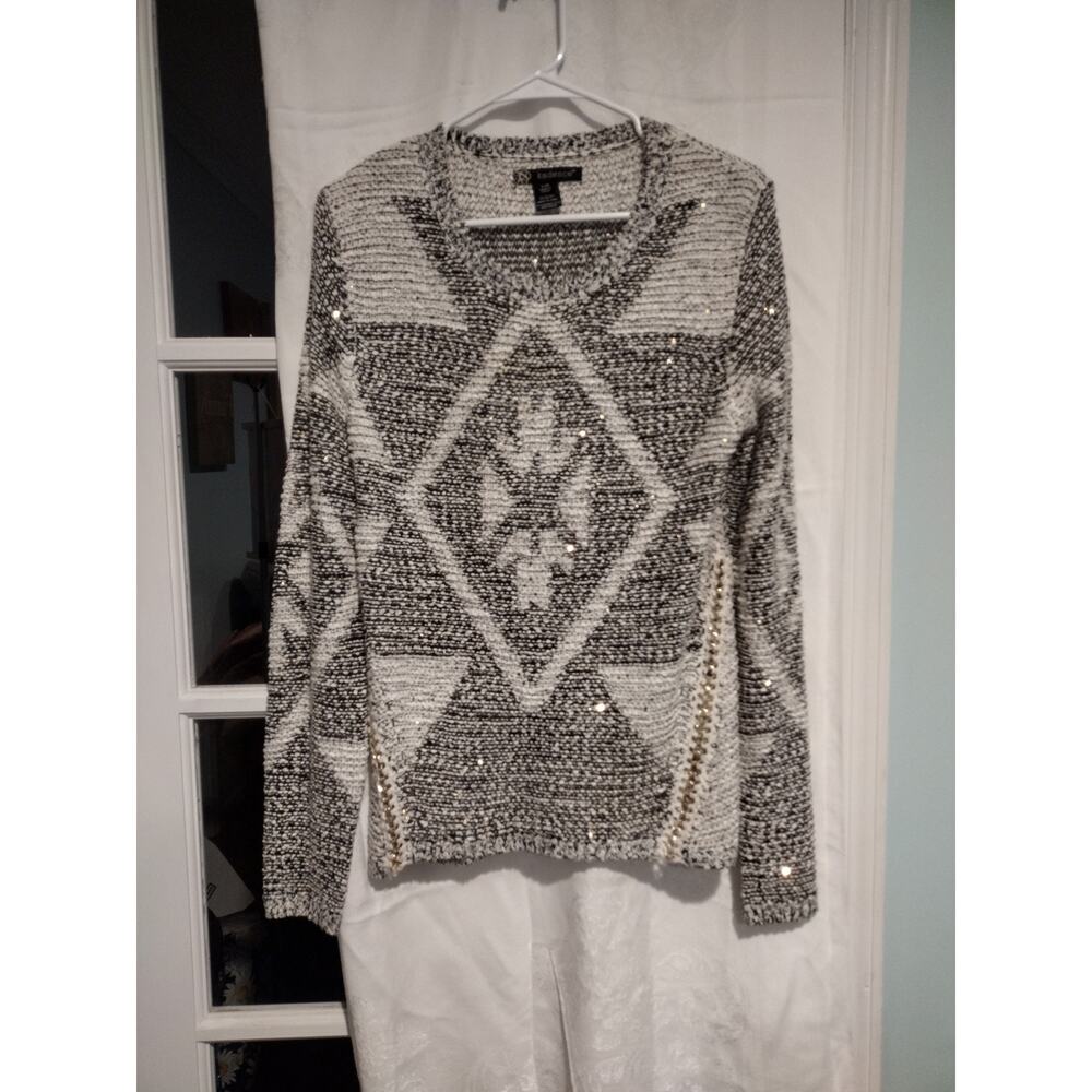 Kadence Large Women's Sweater Diamond Gold Sequins Chain Link Glam Party